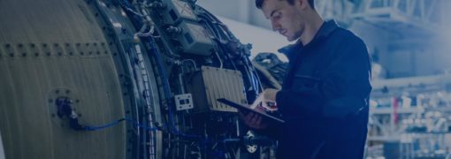 Engineer inspecting turbine