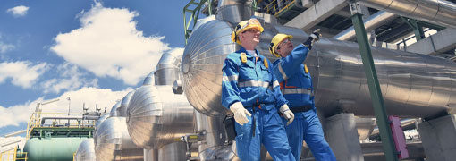 Engineers Supervising Chemical Plant
